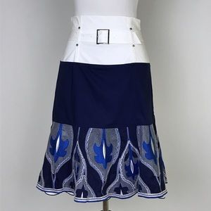 [Karen Millen] Embroidered Skirt Belt Fit Flare 6